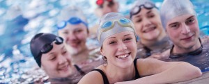 Teenagers Swimming